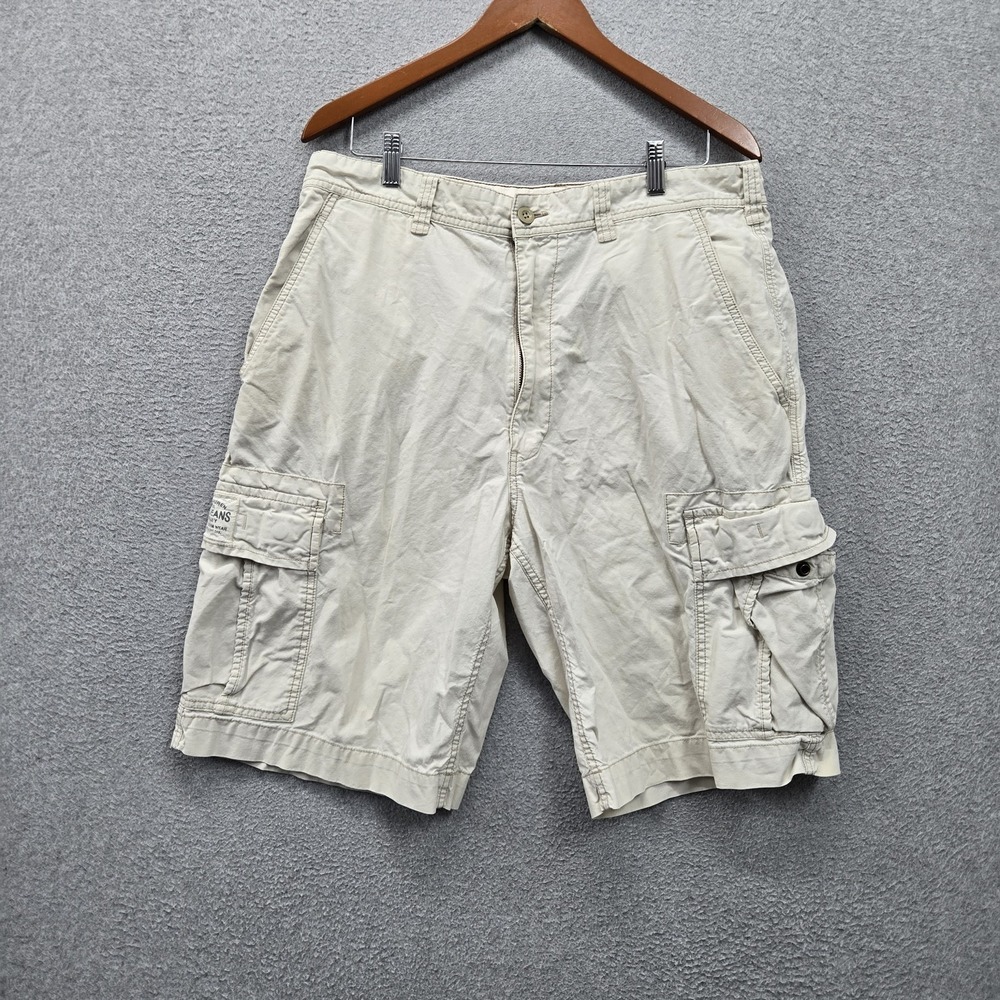 VINTAGE Polo Jeans Company Ralph Lauren Men Shorts 34 Beige Cargo 11" Inseam